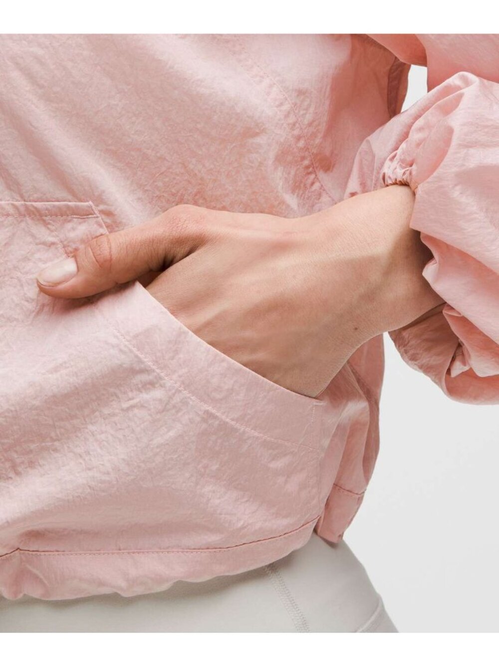 Lululemon Pink Haze Scuba Cropped Water-Repellent Anorak Hooded Jacket Sz 10 - Picture 4 of 14